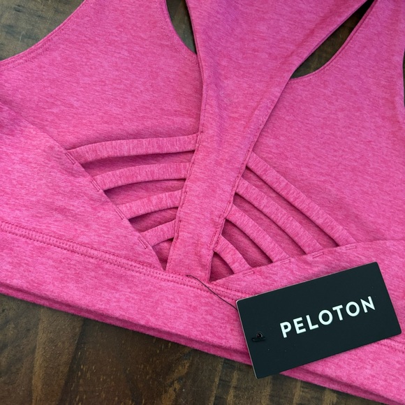 🎄🎁Peloton New Heathered Strappy Bra Pink Women’s M Sports Bra - Picture 6 of 10